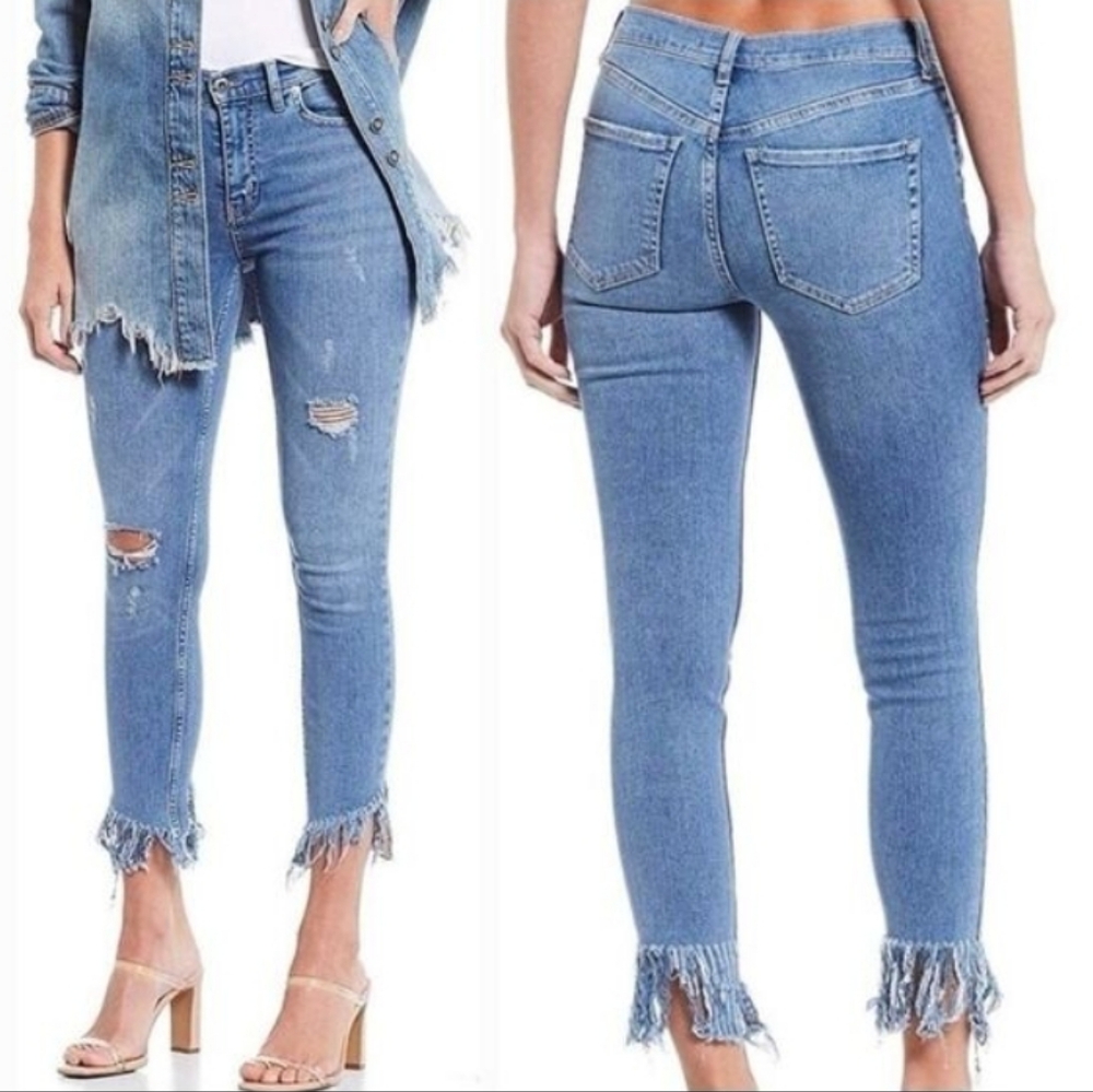 Free People Great Heights Frayed Skinny Jeans - Picture 2 of 14